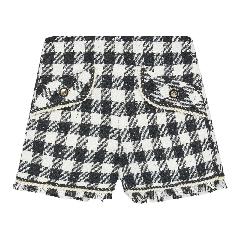 Abel & Lula Short Fantasia Quadri Bianco/Nero per Bambina