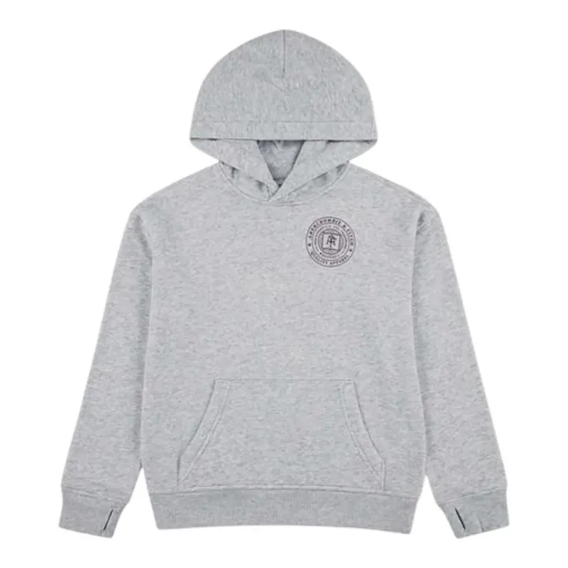 Abercrombie Kids Felpa tinta unita con Cappuccio E Stampa Grigio per Bambino