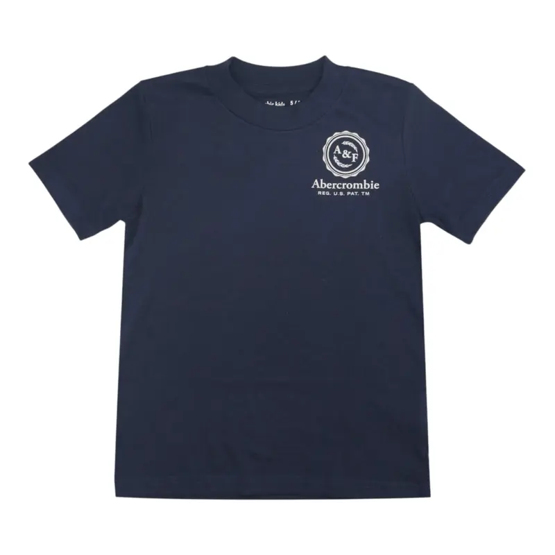 Abercrombie Kids T-Shirt tinta unita con Stampa Blu per Bambino