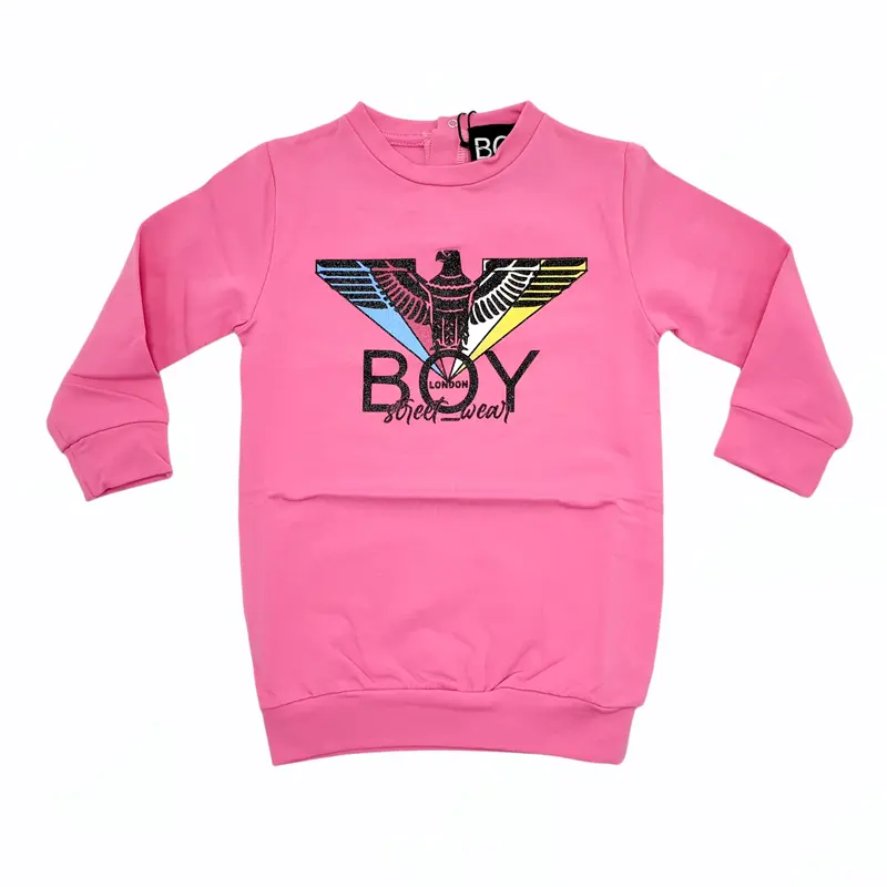 Abito baby in felpa Boy London fluo con logo