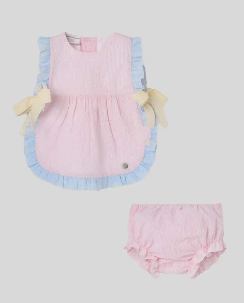ABITO + CULOTTE ROSA NEONATA PAZ RODRIGUEZ