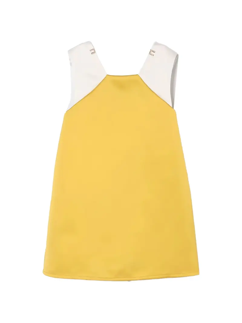 ABITO GIALLO CON FIOCCO SUL RETRO BIANCO ELISABETTA FRANCHI