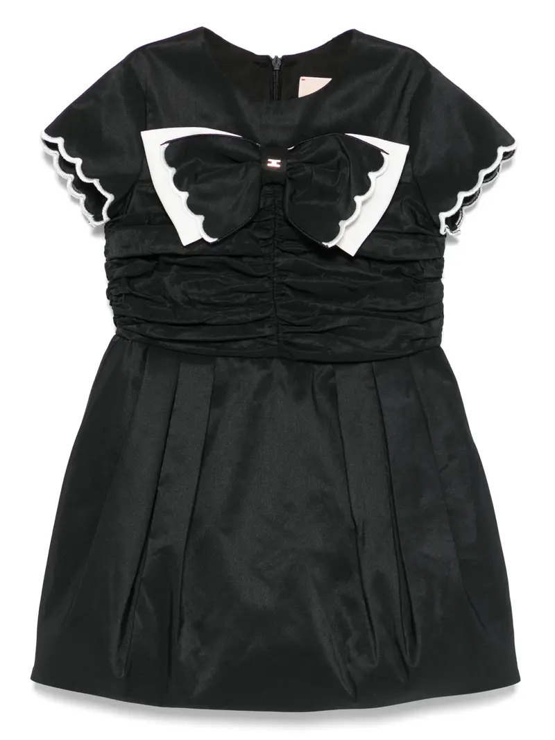 ABITO NERO CON DOPPIO FIOCCO AVORIO-NERO ELISABETTA FRANCHI