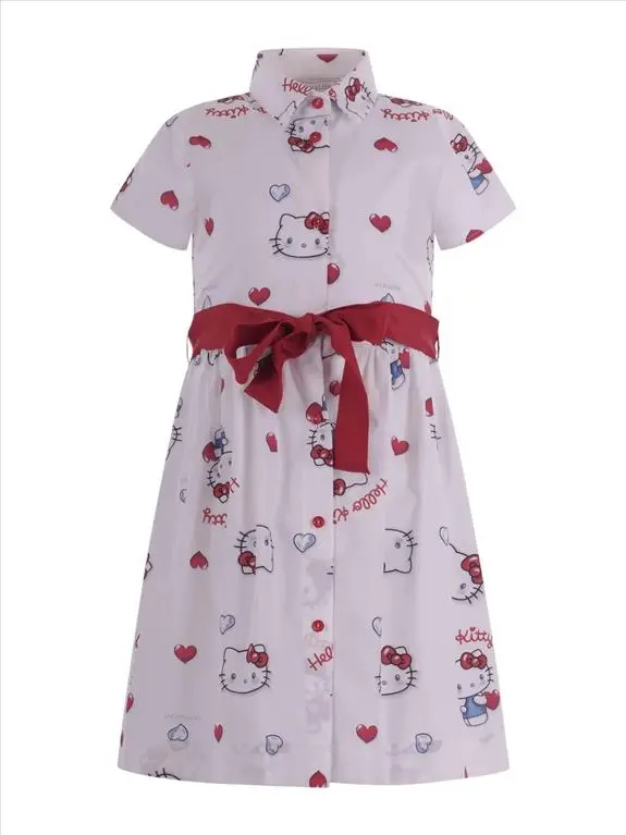 ABITO PER BAMBINA MONNALISA MULTICOLOR CON STAMPA GRAFICA ALL-OVER