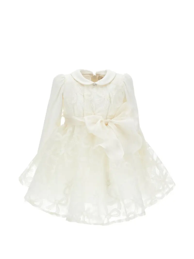 Abito per neonata Monnalisa in tulle ricamato