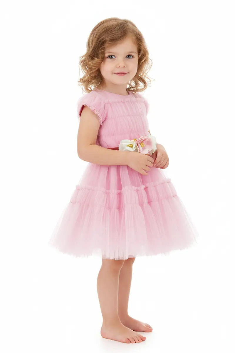 Abito tulle increspato