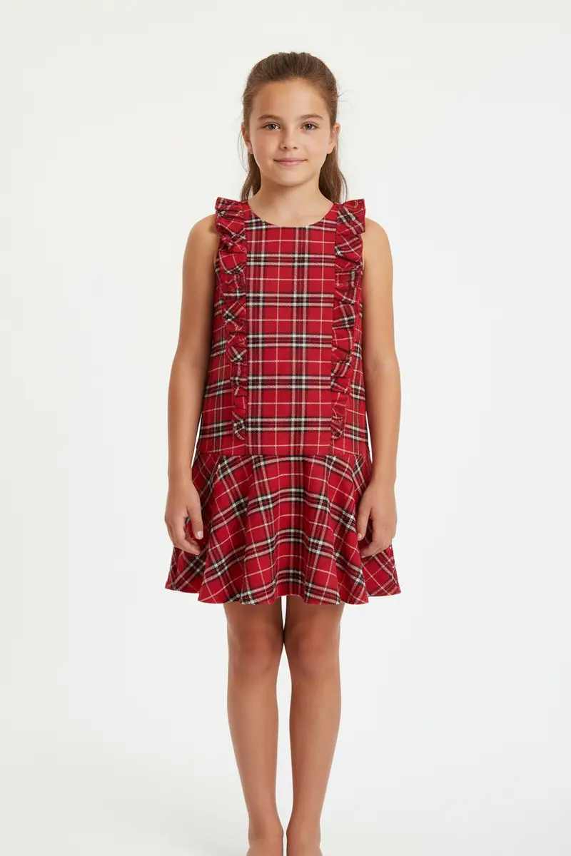 ABITO TWILL ROSSO SCOZZESE