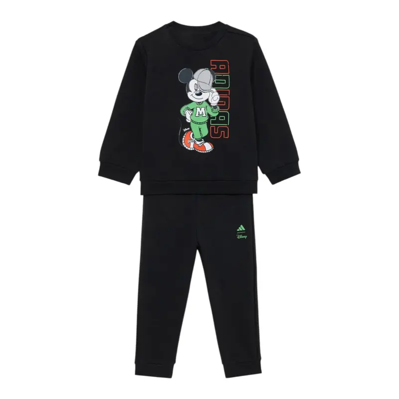 Adidas Completo 2Pz Felpa-Pantalone Nero per Neonato