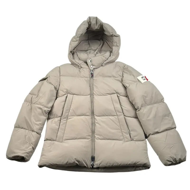 After Label Giubbino tinta unita con Cappuccio Beige per Bambino