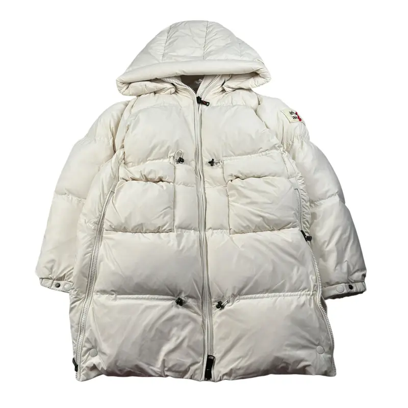 After Label Giubbino tinta unita con Zip E Cappuccio Crema per Bambino