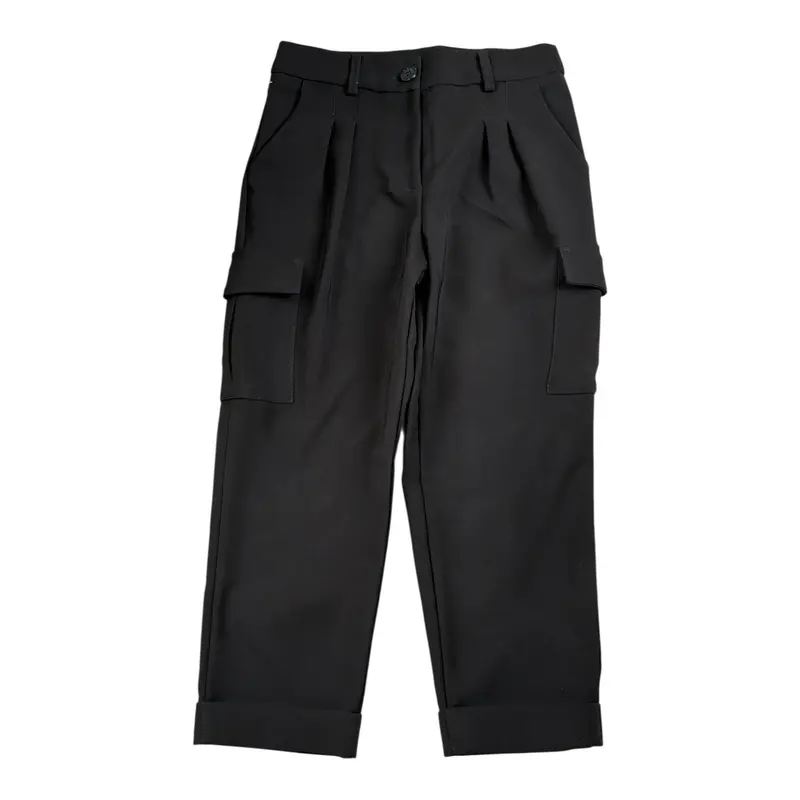 Akyta Pantalone tinta unita con Girovita Regolabile Nero per Bambino