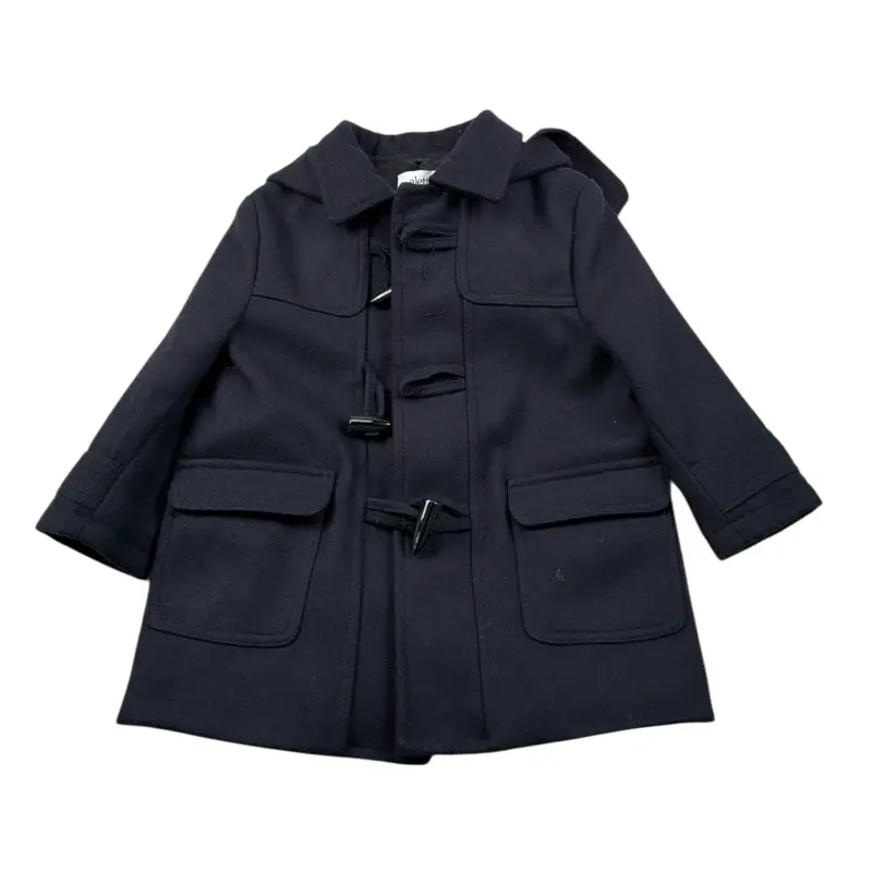 Aletta Cappotto tinta unita con Cappuccio Blu per Bambino