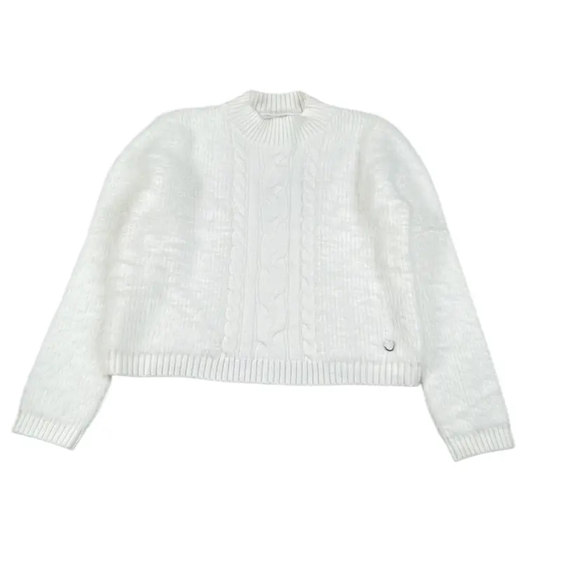 Alice Pi Maglia tinta unita con Trecce Bianco per Bambina