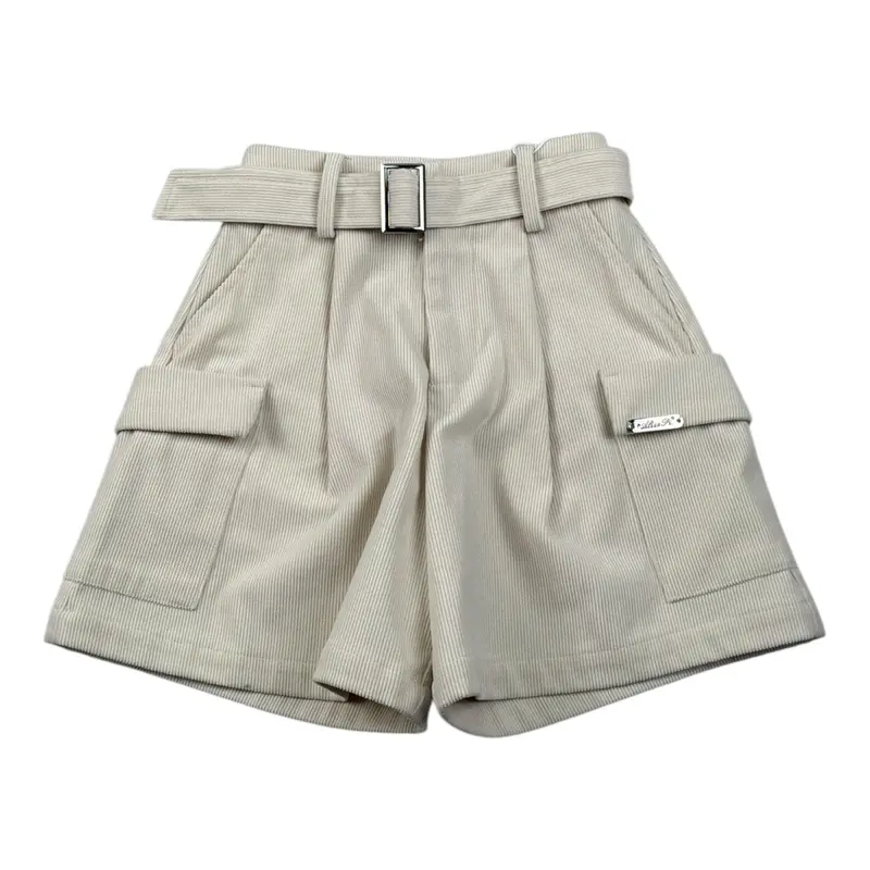 Alice Pi Short tinta unita con Cintura Beige per Bambina