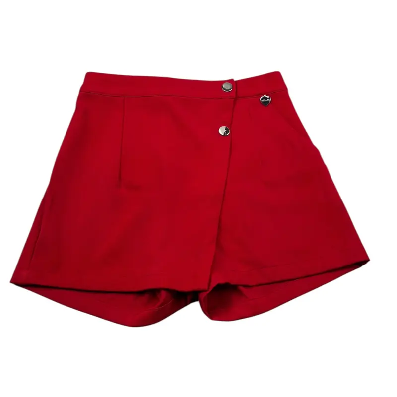 Alice Pi Short tinta unita con Elastico In Vita Rosso per Bambina