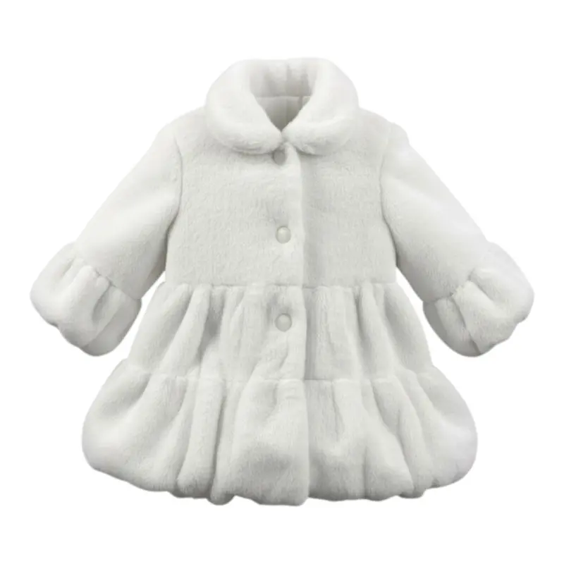 Allegra Cappotto tinta unita Pellicciotto Bianco per Neonata