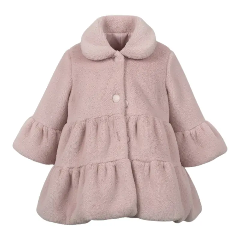 Allegra Cappotto tinta unita Pellicciotto Rosa per Neonata