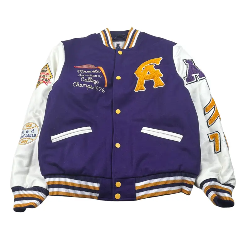 American College Giubbino College tinta unita con Maniche In Contrasto Viola per Bambino