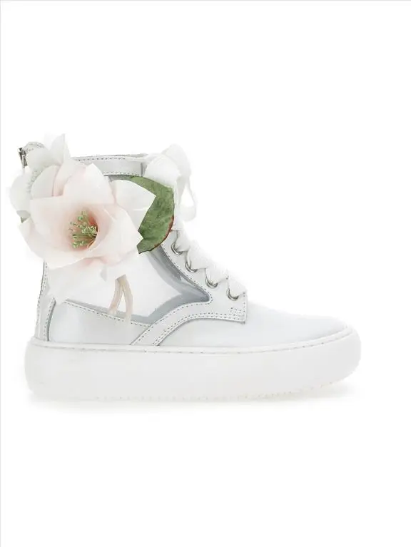 Anfibi pelle con magnolia MONNALISA