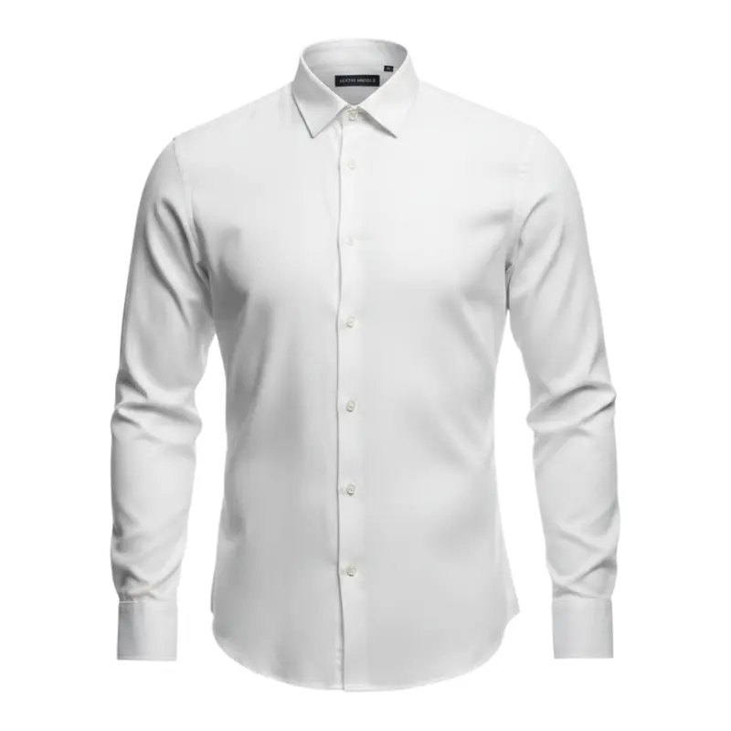 Antony Morato Camicia tinta unita con Microfantasia Bianco per Bambino