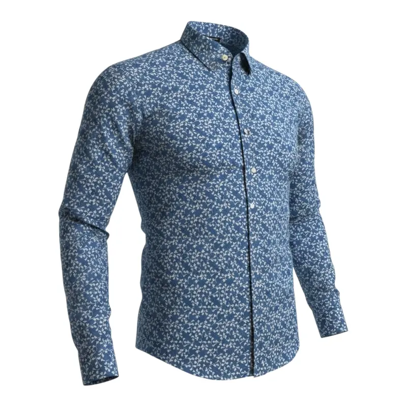 Antony Morato Camicia tinta unita con Stampa Blu per Bambino