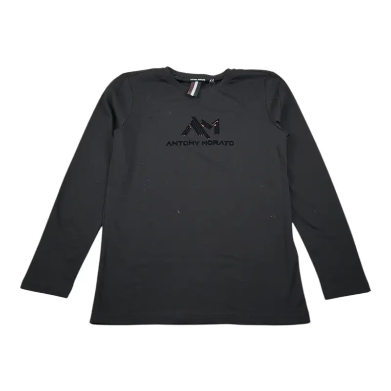 Antony Morato Shirt tinta unita con Stampa Nero per Bambino