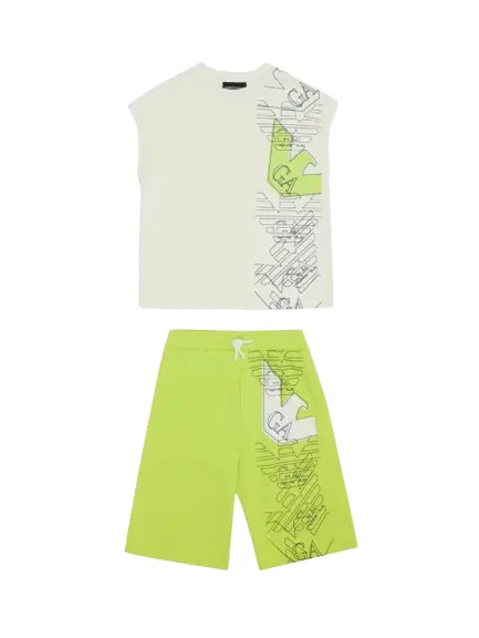 Armani Coordinato Bambino Verde/bianco - Multicolore