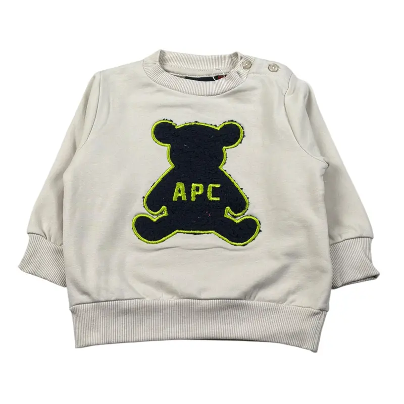 Aspen Felpa tinta unita con Ricamo Beige per Neonata