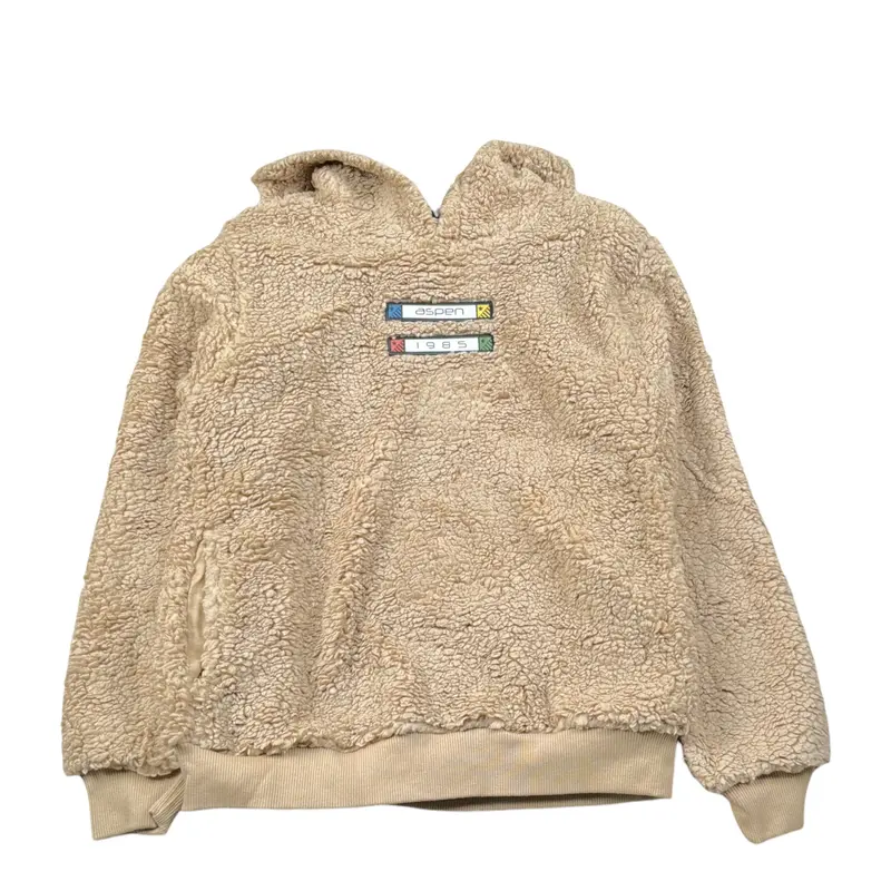 Aspen Felpa tinta unita Modello Teddy con Cappuccio Beige per Bambino