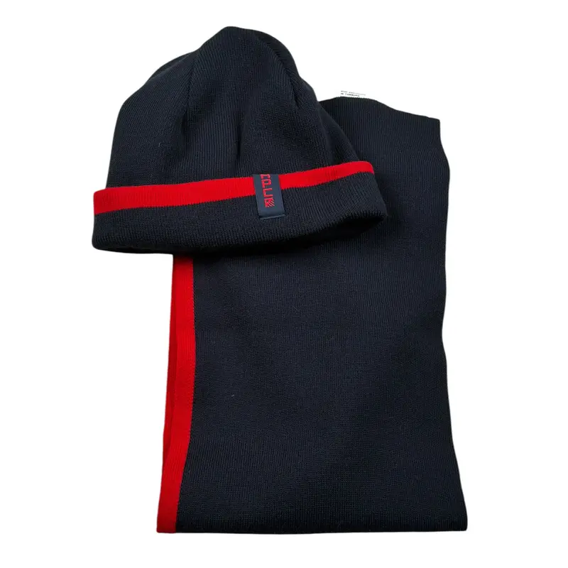 Aspen Polo Club Set Cappello Sciarpa tinta unita Blu per Bambino