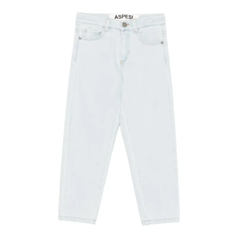 Aspesi Jeans tinta unita con Girovita Regolabile Azzurro per Bambina