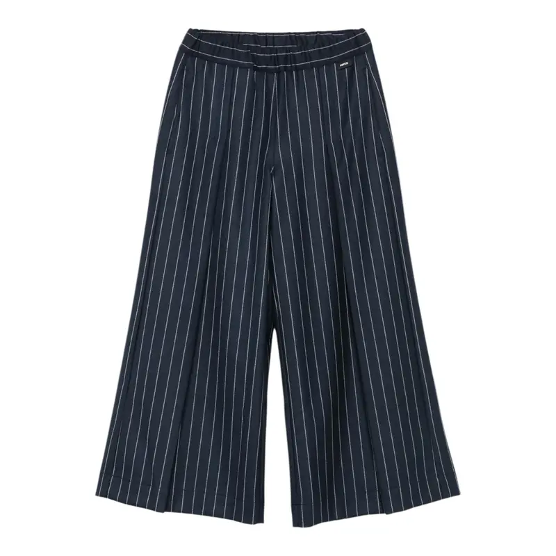 Aspesi Pantalone Palazzo tinta unita con Elastico In Vita Blu per Bambina