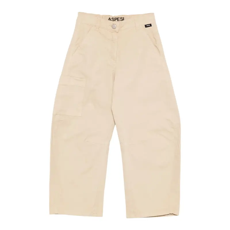 Aspesi Pantalone tinta unita con Girovita Regolabile Beige per Bambino