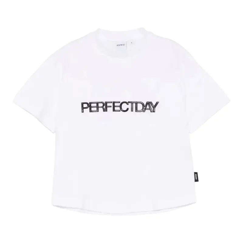 Aspesi T-Shirt tinta unita con Stampa Bianco per Bambina