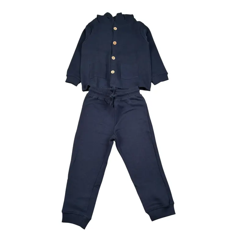 Aventiquattrore Completo 3 Pezzi Felpa-Pantalone tinta unita-Shirt Blu per Bambino