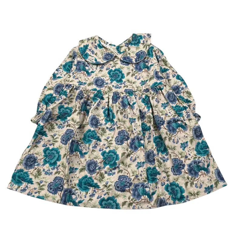 Babe & Tess Abito Manica Lunga tinta unita Stampa Fantasia Beige per Bambina