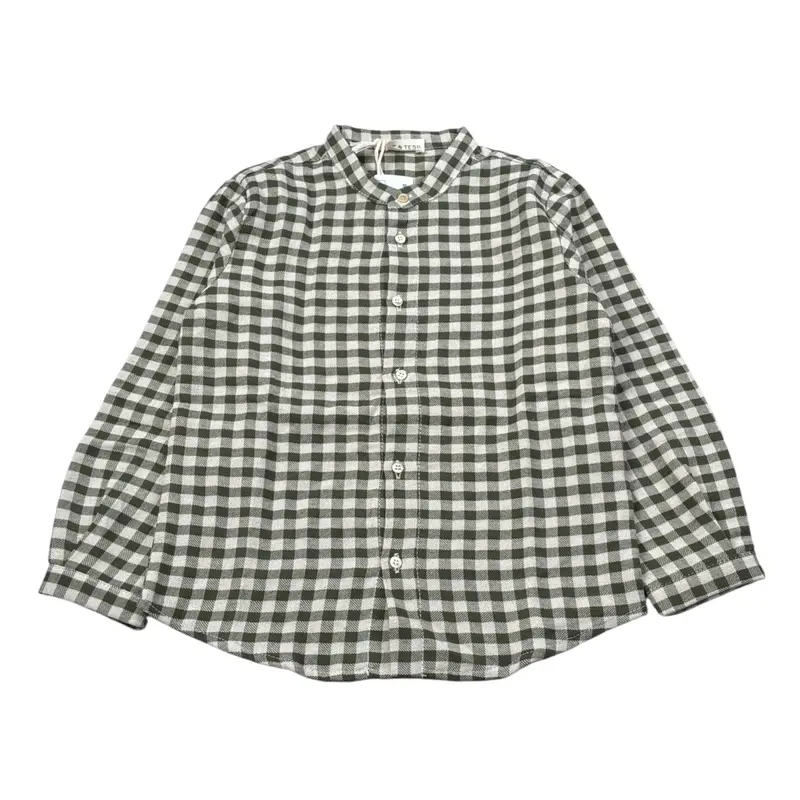 Babe & Tess Camicia Manica Lunga Fantasia Quadri Verde per Bambina