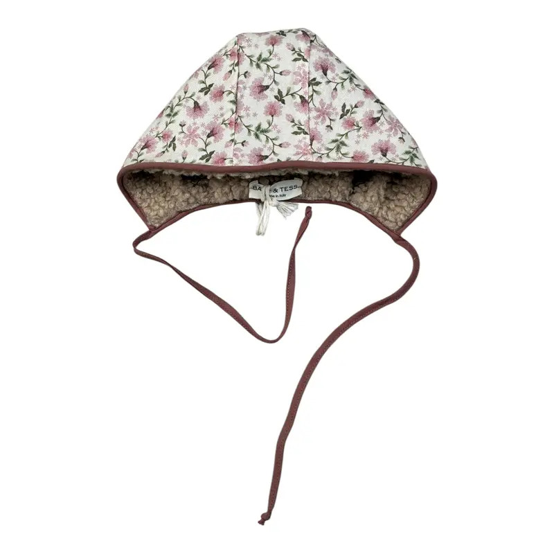 Babe & Tess Cappello Tinta Uita con Stampa Panna per Neonata
