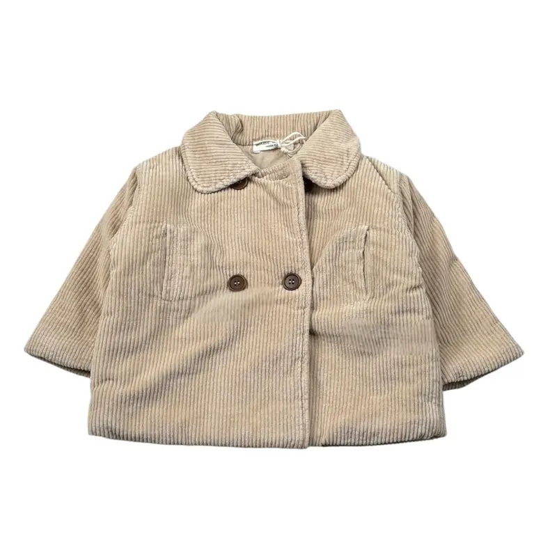 Babe & Tess Cappotto tinta unita Doppiopetto Beige per Neonato