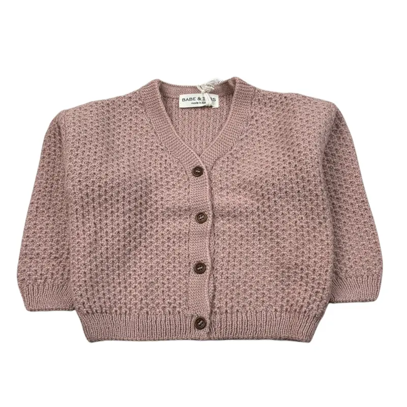 Babe & Tess Cardigan tinta unita Rosa per Neonata
