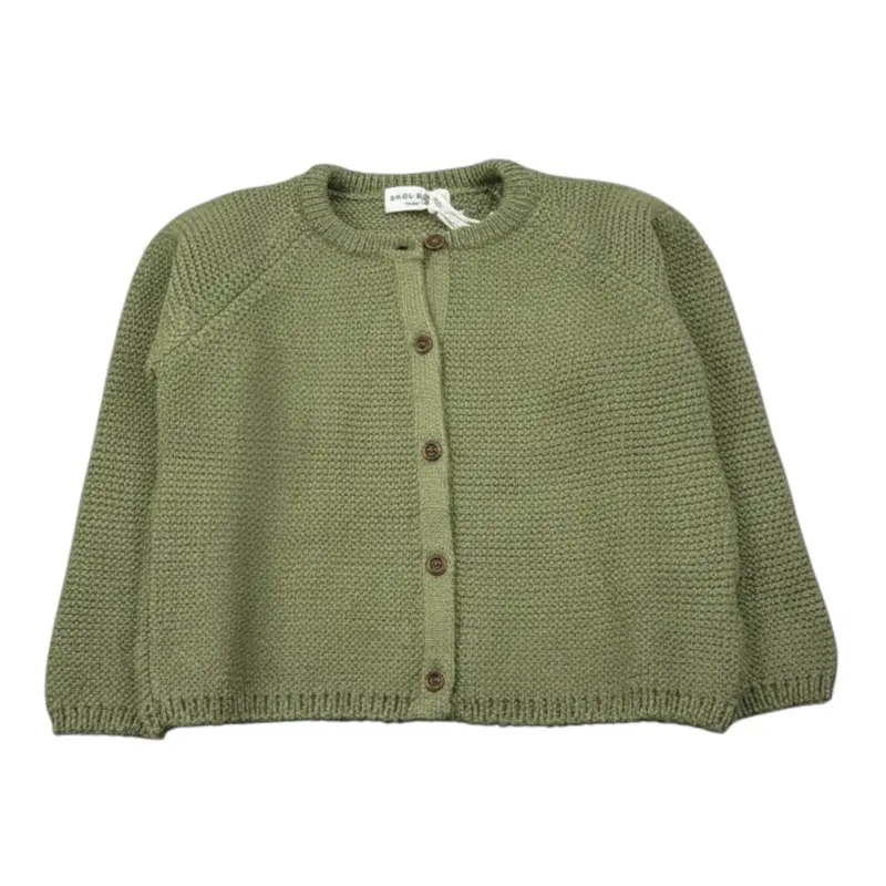 Babe & Tess Cardigan tinta unita Verde per Neonato