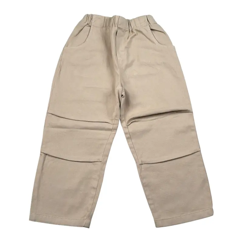 Babe & Tess Pantalone tinta unita con Elastico In Vita Beige per Bambino