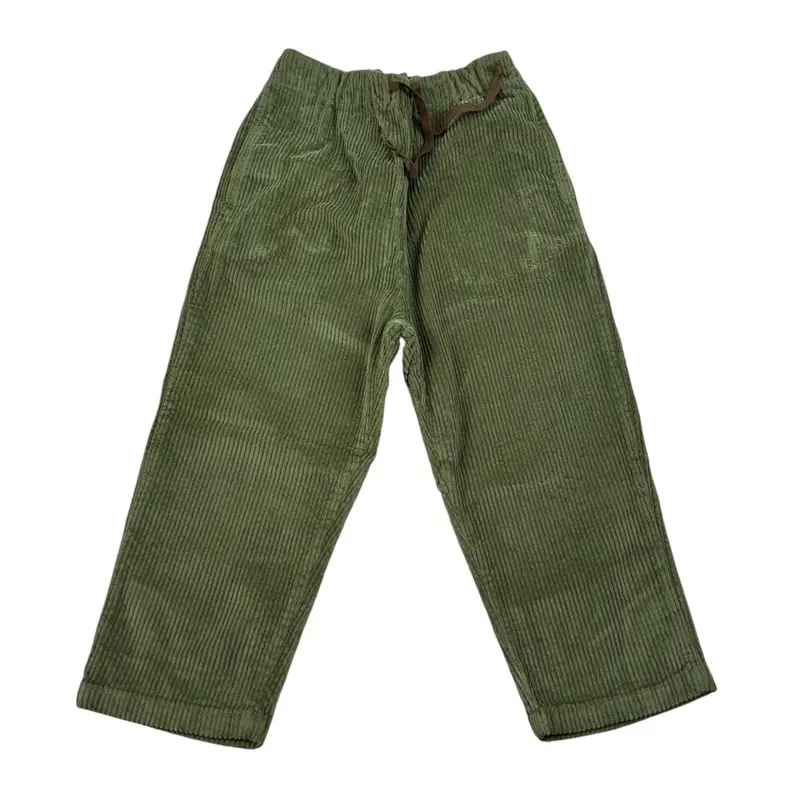 Babe & Tess Pantalone tinta unita con Elastico In Vita Verde per Bambino