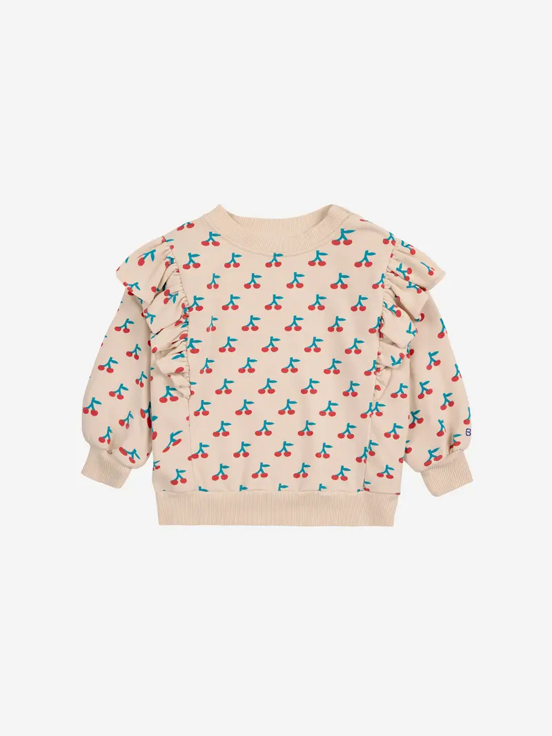 Baby Cherry All Over Ruffle Sweatshirt