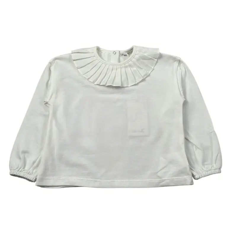 Baby Gi Shirt tinta unita con Colletto Bianco per Neonata