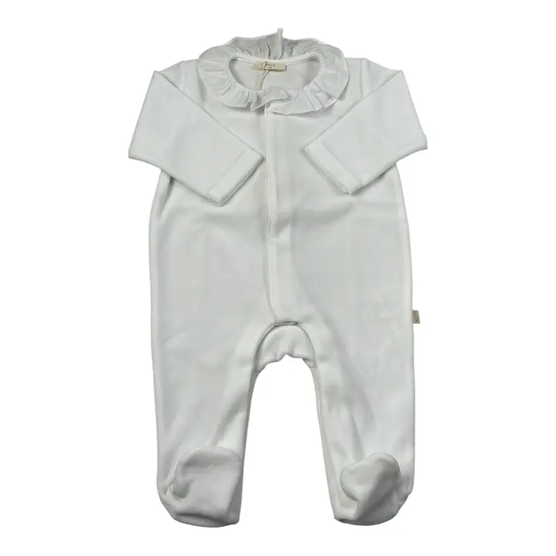 Baby Gi Tutina Manica Lunga tinta unita Bianco per Neonata