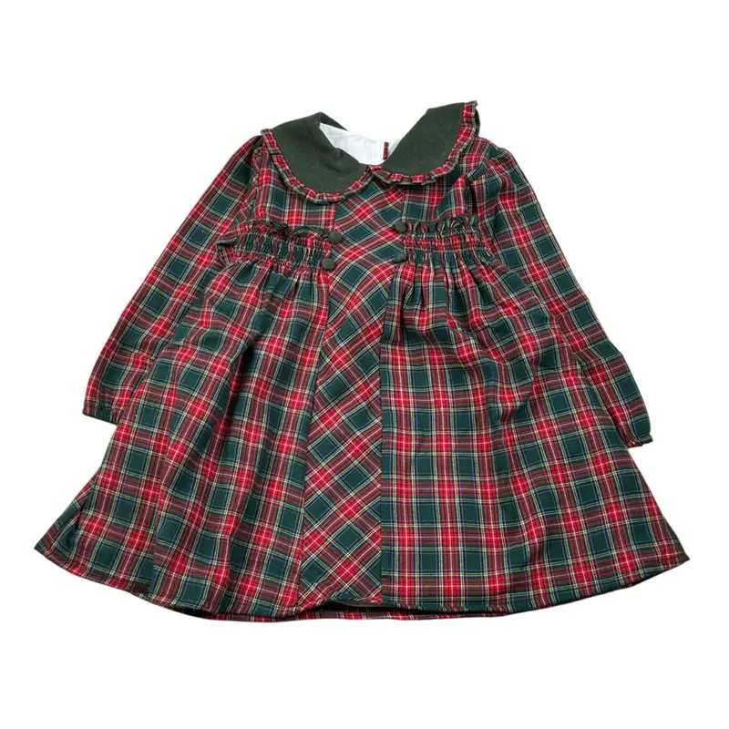 Baby Vip Abito Manica Lunga Stampa Fantasia Rosso/Verde per Neonata