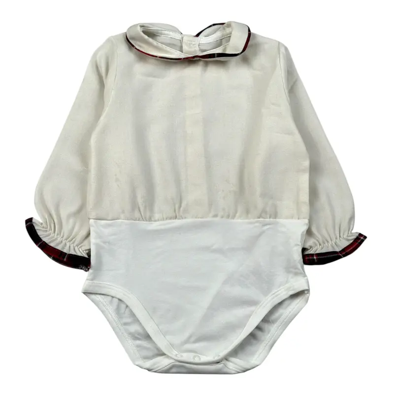 Baby Vip Body Manica Lunga tinta unita Panna per Neonata