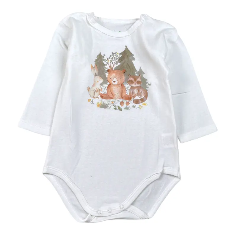 Baby Vip Body tinta unita con Stampa Bianco per Neonato