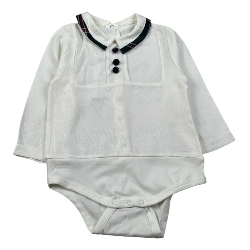 Baby Vip Camicia Body Manica Lunga tinta unita Panna per Bambino